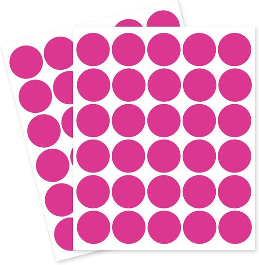 1 Inch Removable Color Code Dot Sticker Round Labels,Garage Sale Stickers Price Tags Label Blank Yard Sale Circle Dot Stickers Removable Writable Not Blurry (1050 Pack,Pink)