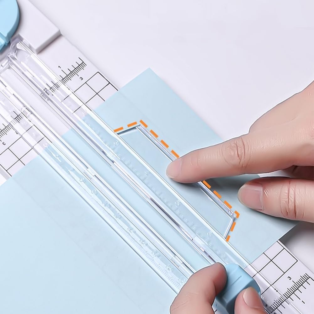 4-in-1 Multi-Function Paper Trimmer,Bidirectional Papers Cutter, Equipped with Straight,4 in 1 Paper Cutter 4 Styles Craft Paper Cutter Multi-Function Scrapbooking Tool (Pink+Purple-2PCS)