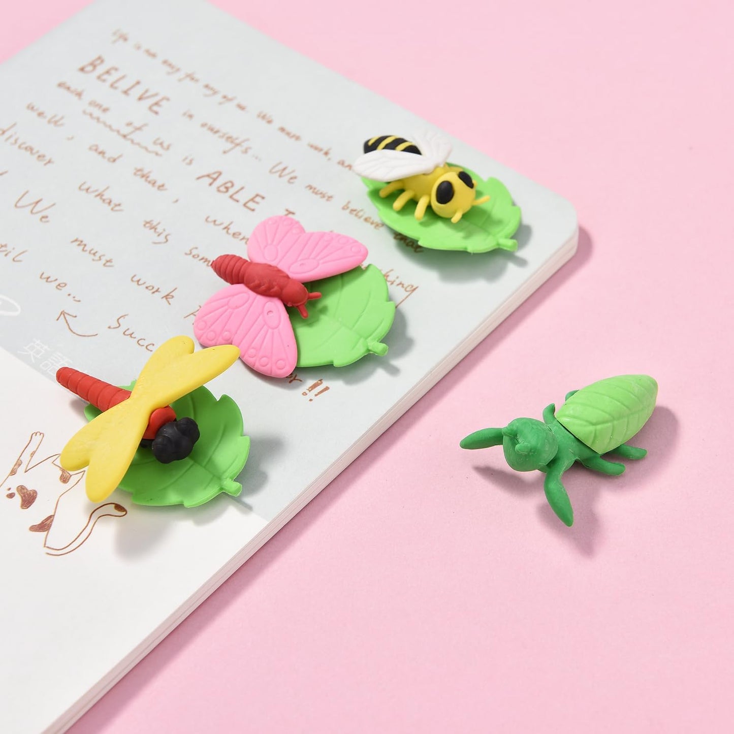 12 Pack 3D Animal Erasers for Kids, Boys and Girls - Fun Take Apart Insect Erasers for School Supplies, Prize Gifts, Party Favors