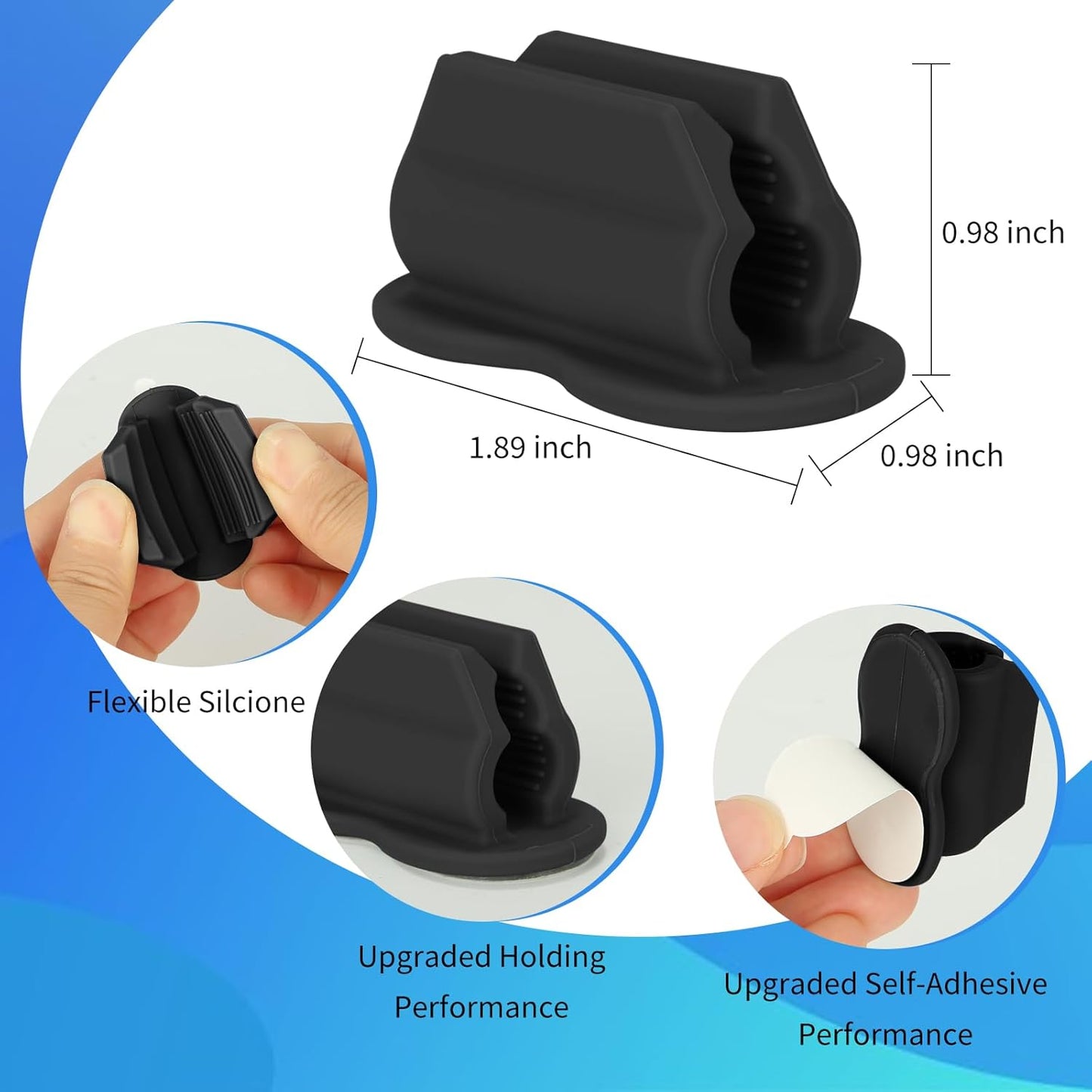 Adhesive Pen Pencil Holder for Desk Wall, 12PCS Marker Holder for Whiteboard Silicone Pen Holder for Clipboard Office Essentials Teacher Supplies (12PCS Black)