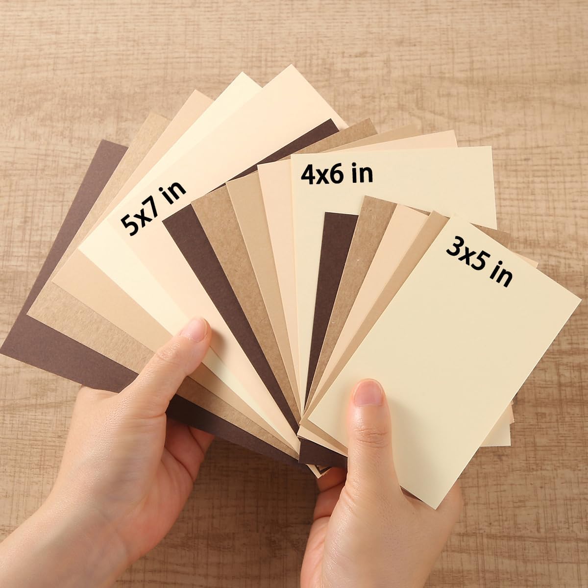 50 Sheets 4x6 Colored Cardstock Paper 5 Colors Blank Flash Cards, 250 GSM Heavy Card Stock for DIY Art Projects, Cards (Brown)