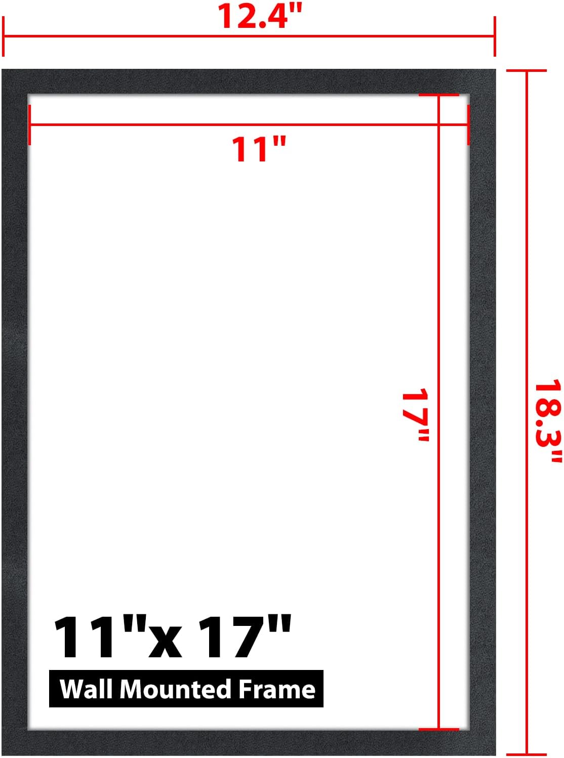 11"x 17" Self Adhesive Magnetic Sign Holder, Double Sided Window Magnetic Display Frame with Clear PVC and Strong Magnetic for Office/Store/Door/Glass/Refrigerator Display Frame(Black, 5Pack)