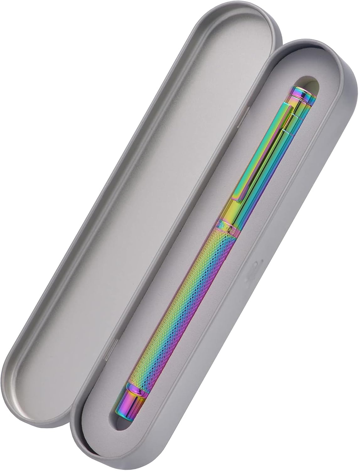 Asvine Hongdian Forest Fountain Pen Fine Nib Rainbow Color with Converter and Metal Pen Box Set