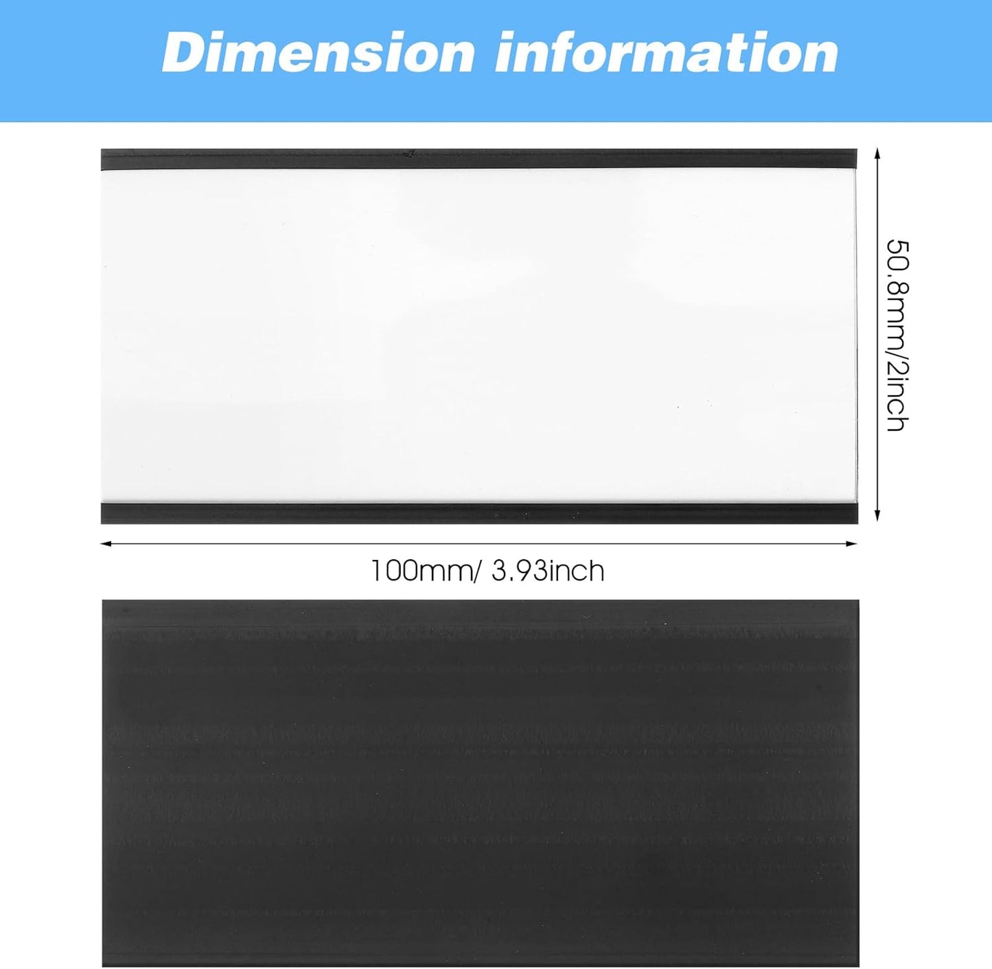 30 Pcs C Channel Magnetic Label Holder with White Card Inserts Clear Plastic Protectors Shelf Labels with Magnets Name Tags Magnetic Tool Labels for Metal Whiteboard Rack (4 x 2 inches)