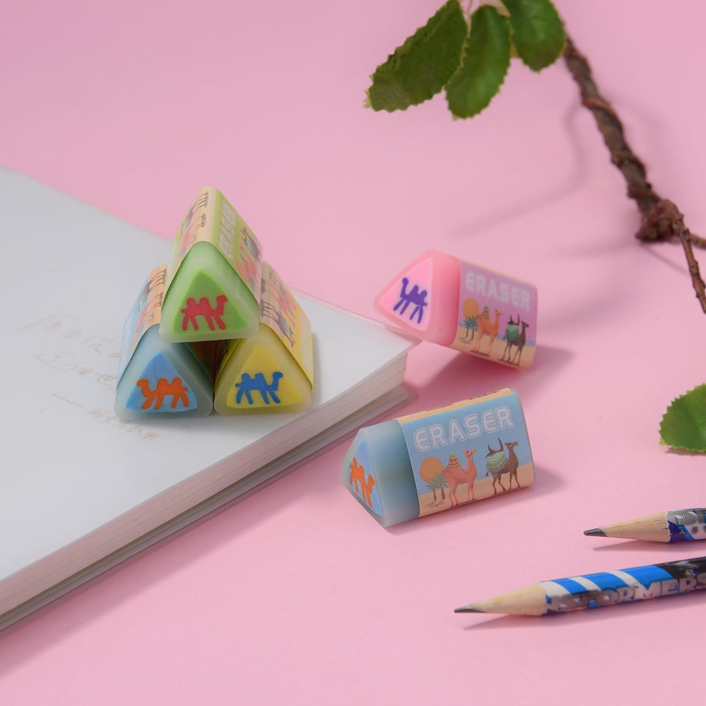 16 Pack Camel Erasers for Kids, Kawaii Erasers for Students, Animal Eraser for School Supplies Prize Gifts Party Favors