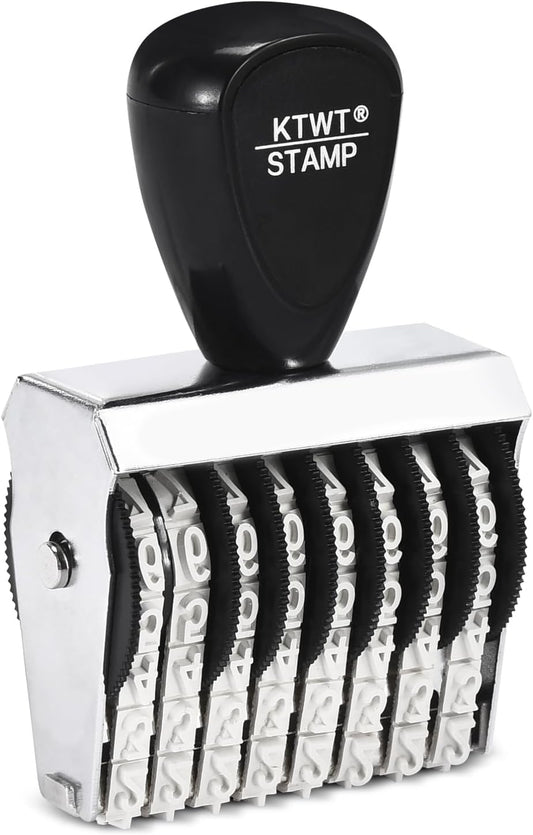 8 Digits Rubber Number Stamp, Date Stamp, Office Stamp, Rotating Stamp, Office Business Stamps