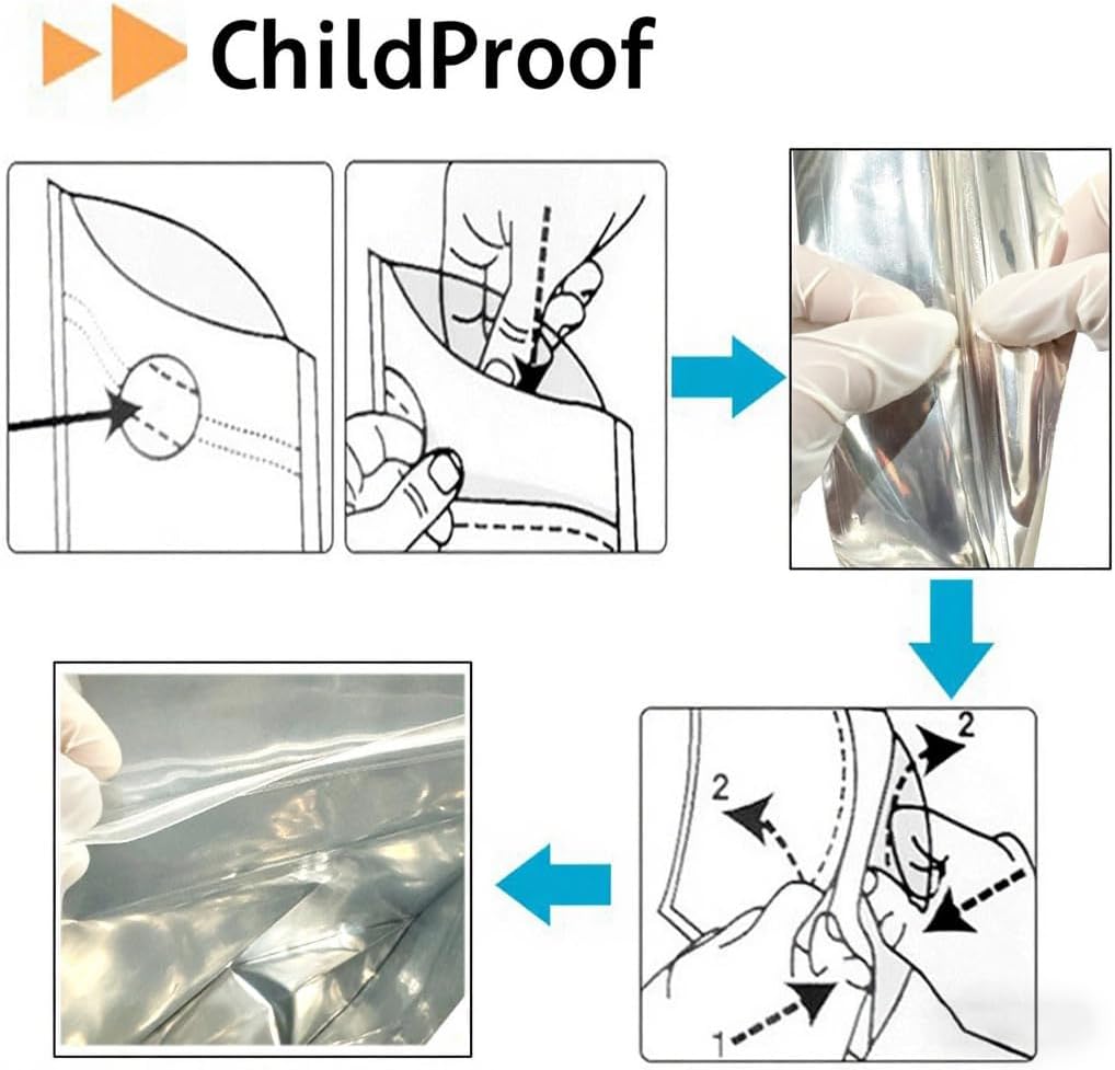 20 Pack Big Soft-Touch Mylar Bags, 14.6 x 16.4 inchs Premium Smell Proof Bag with Double-sided Matte White ，Resealable Food Storage Aluminum Foil Stand-up Packaging Bags. (1 LB / 1 Pound)