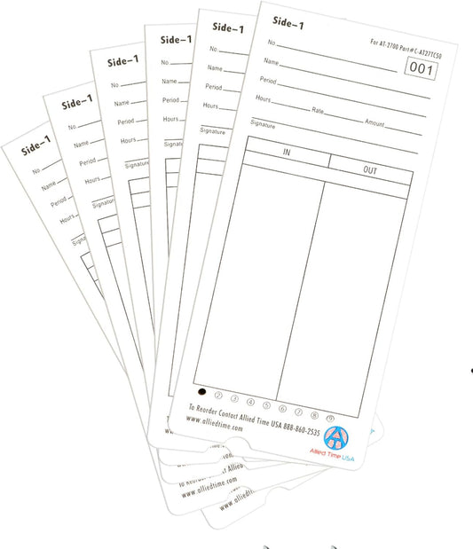 Genuine AT-2700 time Cards, 4-Packs of 50ea