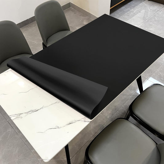 Kitchen Table Cover - 48x96 Inch Waterproof Easy to Clean Can Conceal Flaws Protector The Table Top from Scratches Used for Dining (Black+Black 48x96)