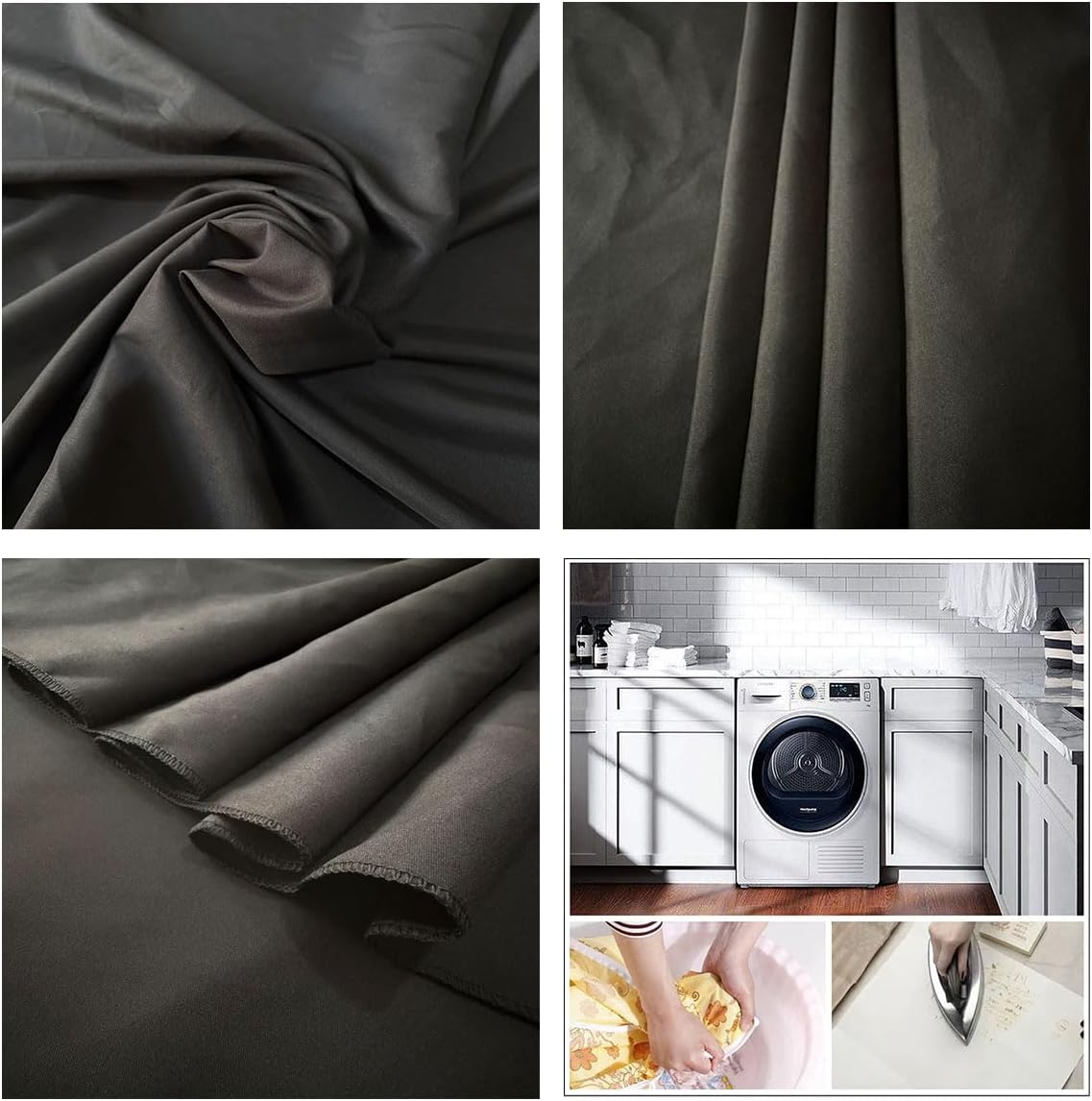 Background Solid Black Backdrop Muslin Portrait Background Screen for Photo Backdrop Video Photography Studio(6x9ft, Black)