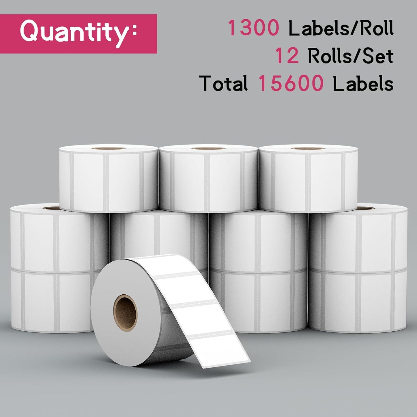 12 Rolls 2" x 1" Direct Thermal Labels, Shipping Labels Compatible with Zebra & Rollo Label Printers for Mailing Postage Address Barcode (1300 Labels/Roll)