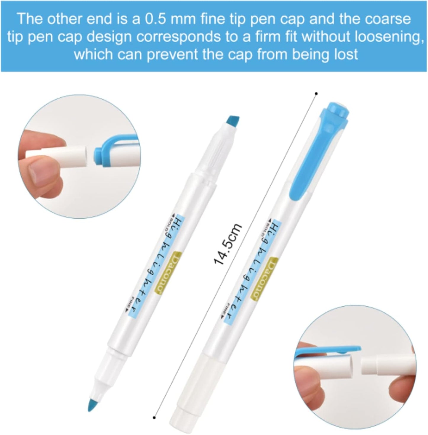 Highlighter Double Ended, 12 Pcs Pastel Colors Dual Tips Marker Pen, No Bleed Dry Fast, Chisel and Fine Tips Assorted Colors for Journal Bible Planner Adults Kids Students Office School