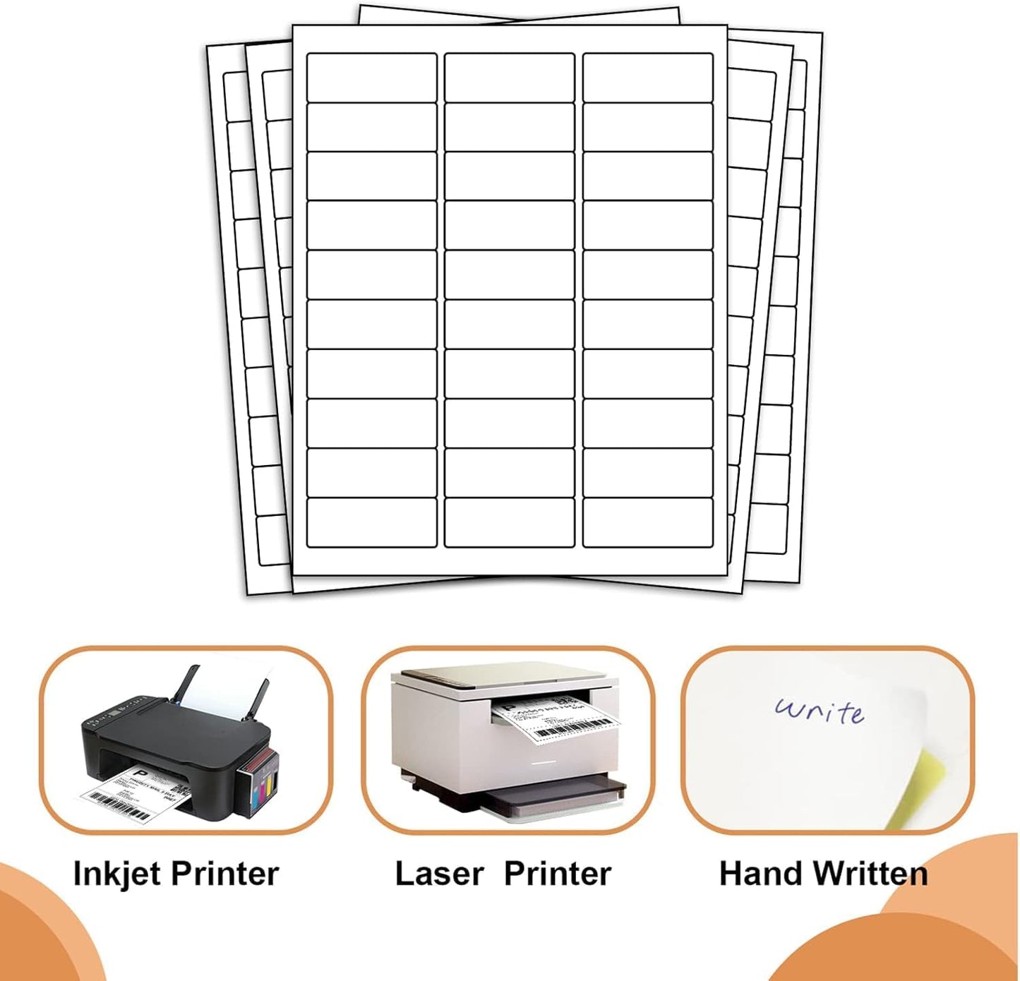 Address Labels 1" X 2-5/8" 30 Up Mailing Label for Laser/Inkjet Printer, Blank White, Permanent Adhesive, Printable Label Sticker Paper (30 Sheets - 900)