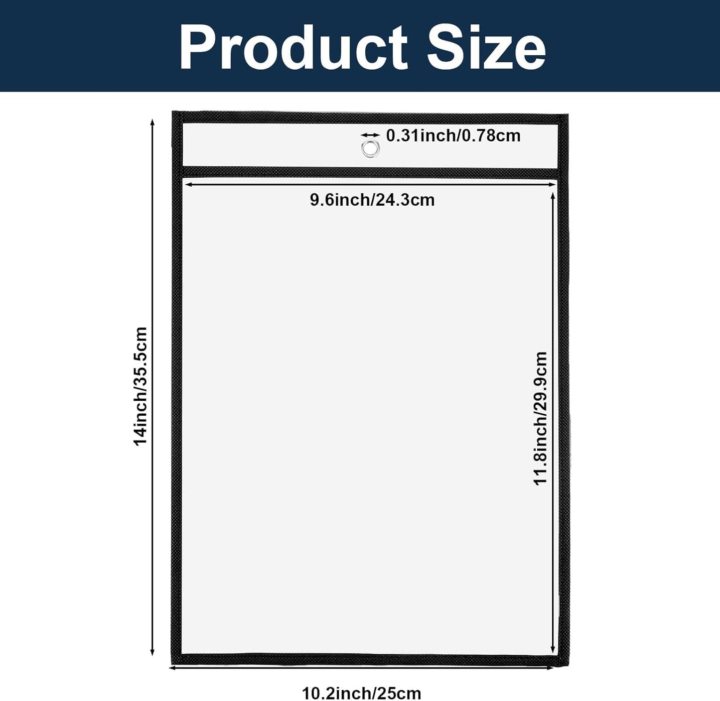 10 Pack Black & Clear Job Ticket Holders 13.7x10.1 Inch – Heavy Duty PVC Plastic Sleeves for Work Orders, Shop Tickets & Home Use – Dry Erase, Waterproof and Reusable Document Protectors