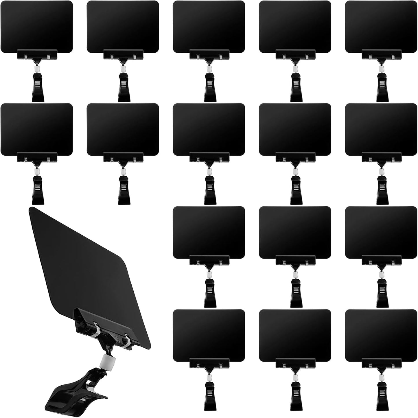 30Pack Mini Chalkboard Signs with Rotatable Clip, Double Head Sale Signs for Retail Store Plastic Merchandise Sign Display Clip Holder for Food, Store Signs Displays