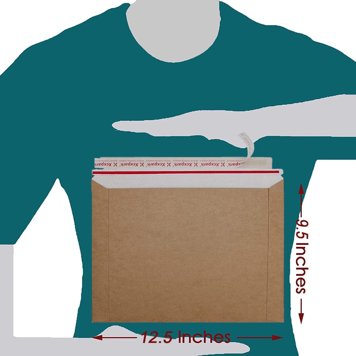 25 Pack Brown Kraft Rigid Mailers, 9.5x12.5 inches Self Seal Photo Document Mailers Premium Cardboard Keep Flat Envelopes for Photos, Pictures, Papers, Files, CD