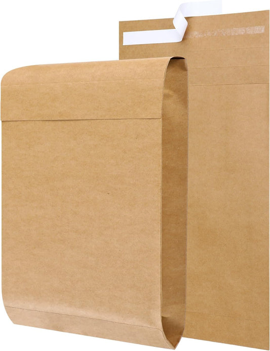 25 Pcs Catalog Envelopes Large Kraft Envelopes 10 x 15 Inches Large Mailing for Office Home Documents Magazines Photos Storage Organizing(Brown Kraft)