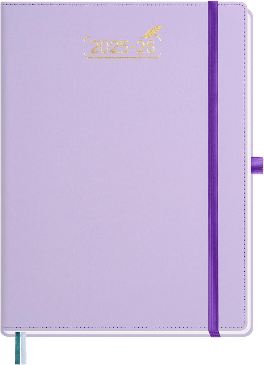 BEZEND Weekly Planner 2025-2026 with 2 Columns, 8.5" x 11" Academic Calendar 18 Months (Jul 25-Dec 26) Life Work Appointment Book with Monthly Tab, PU Leather Hardcover - Lilac