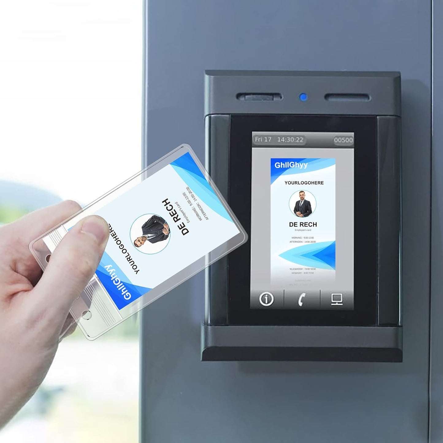 50 Pack Extra Thick Name Badge Holders, Heavy Duty & Sealable Waterproof Vertical ID Badge Holders, Durable Clear PVC Plastic Badge Sleeve for Credit Card/Shcool Work Badge/Room Key/RFID