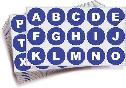 iSYFIX Blue Vinyl Letters Stickers - 2 inch Self-Adhesive, A to Z, 4 of Each Letter - Premium Decal for Indoor & Outdoor, For Inventory, Storage, Organizing, Alphabet for Boxes, Toolbox, Lockers