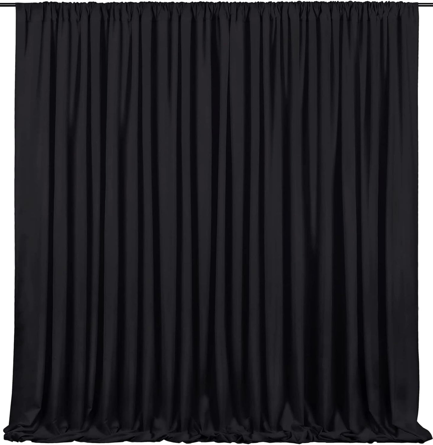 Black Backdrop Curtains 2 Panels 5ft x 10ft Polyester Photo Backdrop Drapes for Wedding Party Stage Birthday Decorations