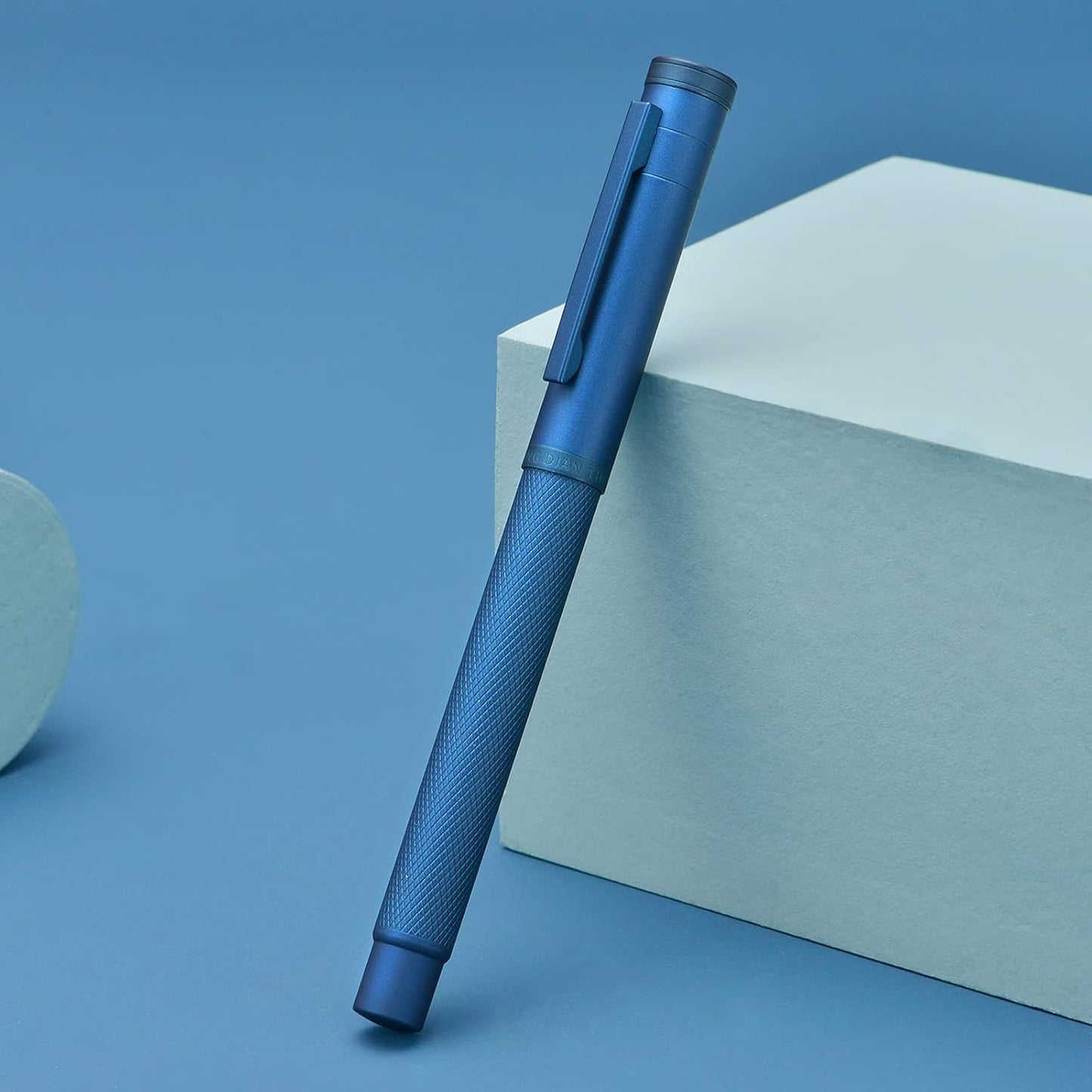 Hongdian Dark Blue Forest Rollerball Pen with Schmidt Black Ink Refill, Classic Design with Metal Case for Business Signature