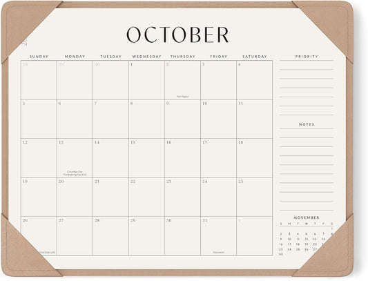 Jotsome Desk Calendar 2025-2026 with Desktop Mat, Large Desk Pad Calendar From Now to December 2026 22x17 inch, Desk Blotter Calendar for Home Office and School, Easy Planning, Apricot