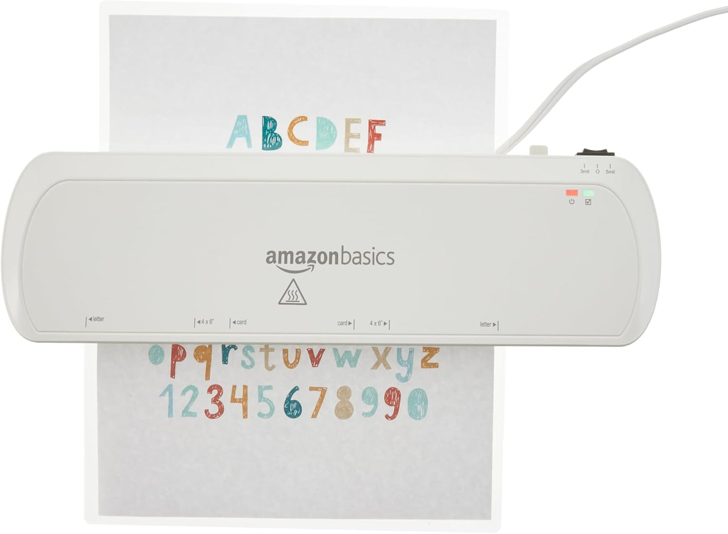 Amazon Basics 9 inch Thermal Laminator Machine for Documents and Photos, Easy to Use for Home Office or School, White
