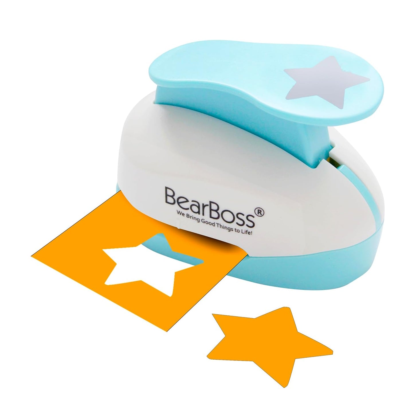 BearBoss Star Paper Punch, Handmade Scrapbook Paper Puncher, Different Size of Scrapbooking Punches Crafting Designs for Office Supplies, Card Making, DIY Albums Photos, Classic White