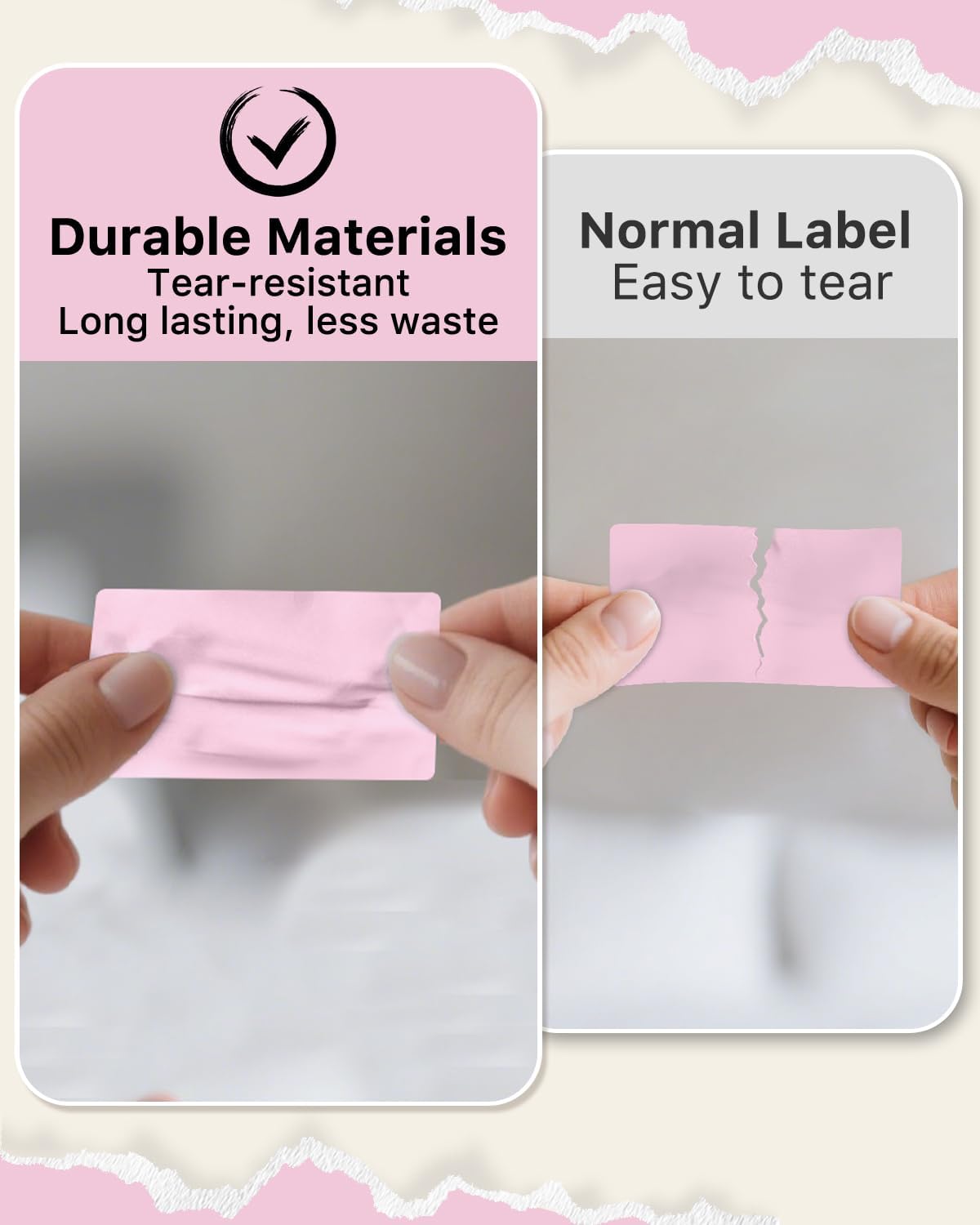 iEager 2.25x1.25 Inch Thermal Labels, Pink Durable Thermal Printer Stickers, Self-Adhesive Rectangle Shipping Label Printer Sticker for Barcode, Name, Address, 1000 Labels/Roll