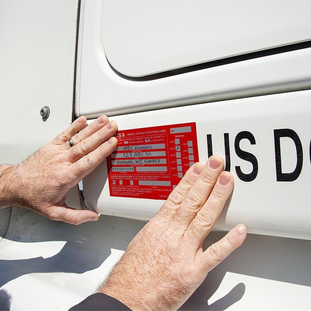 J. J. Keller 25-Pack, Annual Vehicle Inspection Report Form & Red FMCSA Label Aluminum, 3-Ply Carbonless Form, DOT Compliant