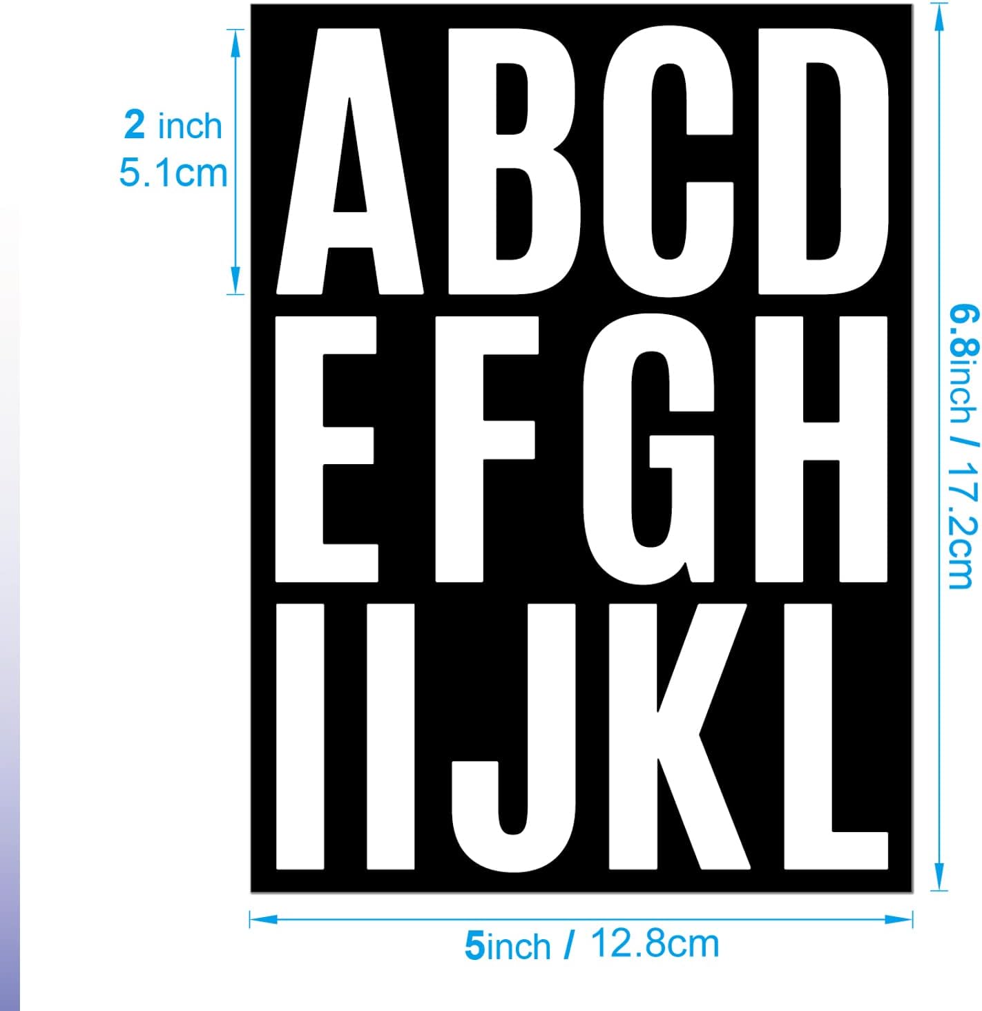 24 Sheets 2 Inch Self Adhesive Letters Stick on Vinyl Letters Capital Letter Stickers Alphabet Sticker Letter Number for Outdoor Sign Poster Mailboxes Crafts(White)