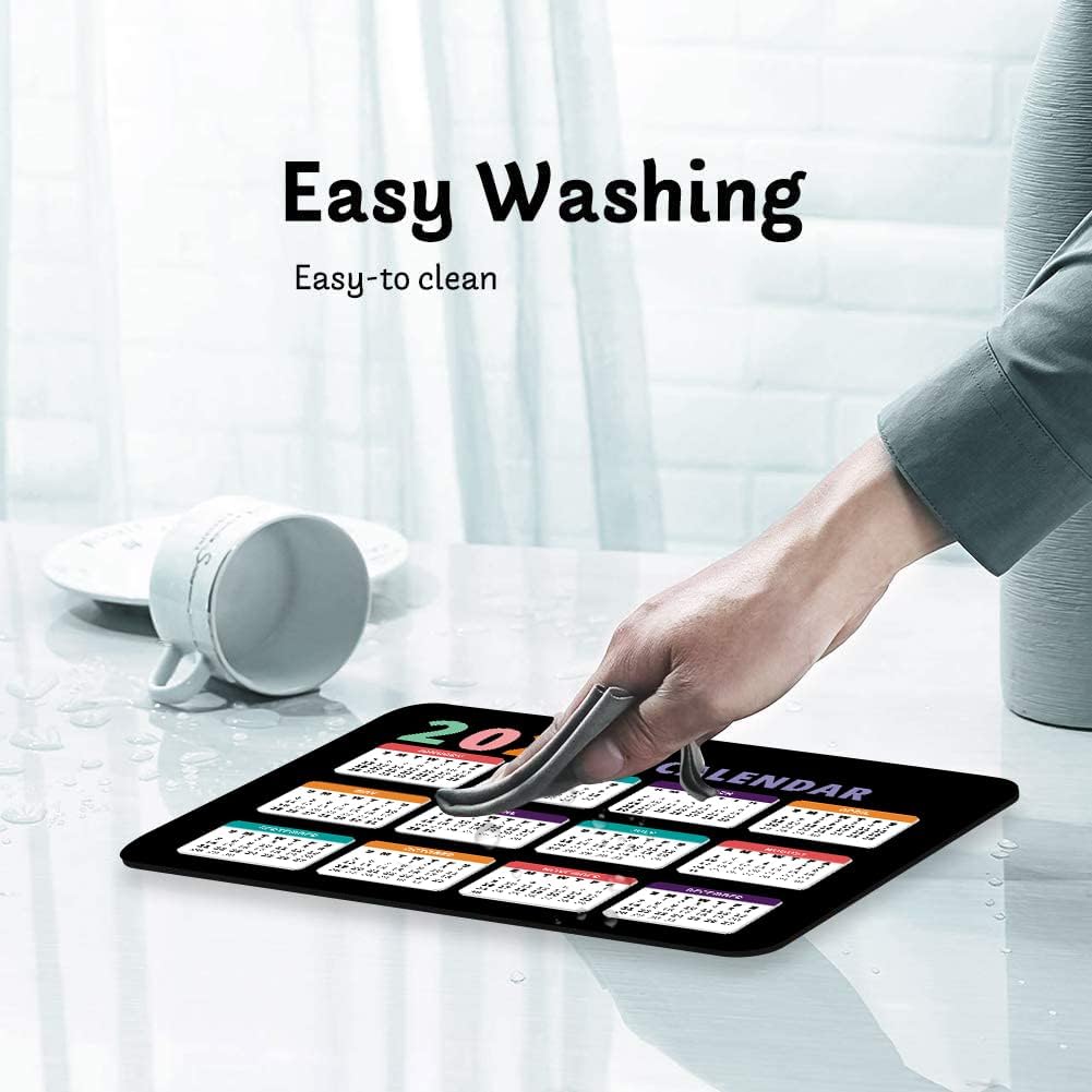 2025 Calendar Black, Computer Mouse Pad with Non-Slip Rubber Base, Mouse Pads for Computers Laptop Mouse 9.6 x 7.9 inch