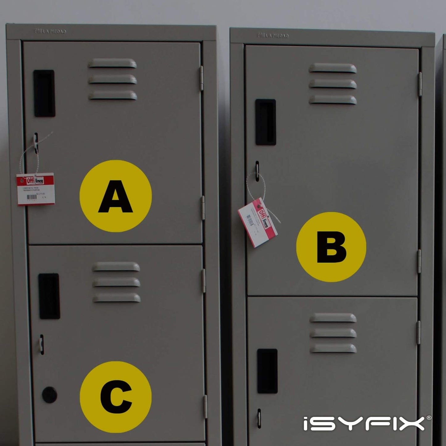 iSYFIX Yellow Vinyl Letters Stickers - 3 inch Self-Adhesive, A to Z, 4 of Each Letter - Decal for Indoor & Outdoor, for Inventory, Storage, Organizing, Alphabet for Boxes, Toolbox, Lockers & More