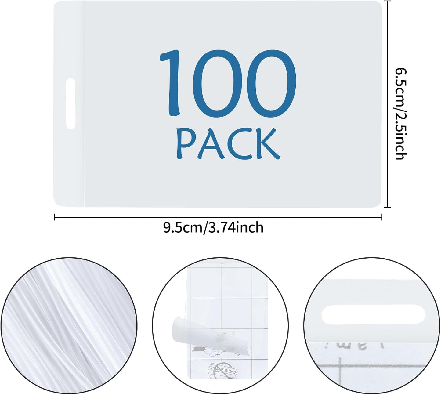 10 Mil Self Laminating Luggage Tags with Loops 2 1/2" x 4 1/4" Self Sealing Laminating Pouches Bag Tags Clear Laminating Tags with Hole for Traveling Business and Student ID Cards (100)