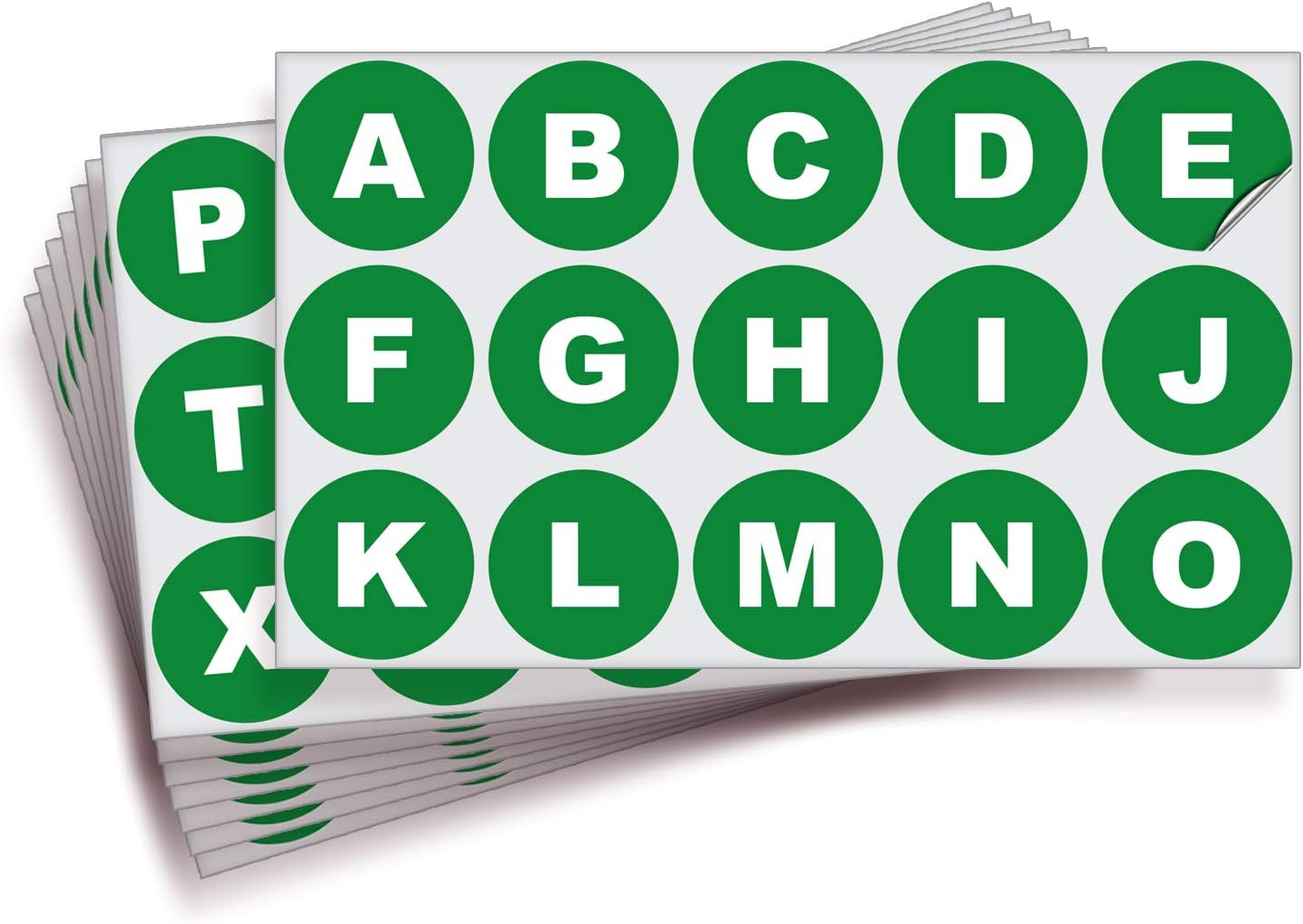 iSYFIX Green Vinyl Letters Stickers - 2 inch Self-Adhesive, A to Z, 4 of Each Letter - Premium Decal for Indoor & Outdoor, for Inventory, Storage, Organizing, Alphabet for Boxes, Toolbox, Lockers