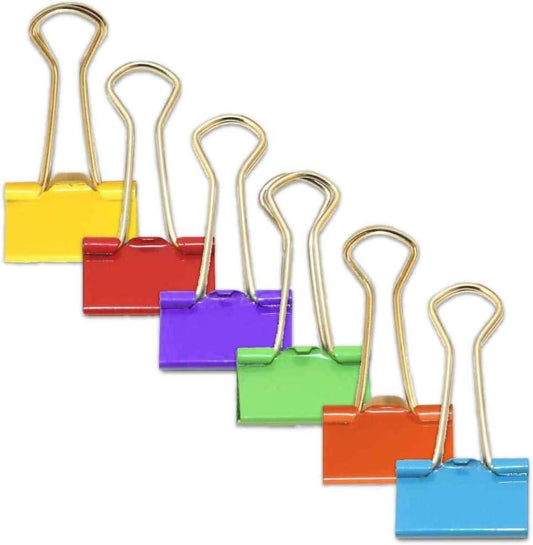 JAM PAPER Colorful Binder Clips - Small - 3/4 Inch (19 mm) - Assorted Binderclips - 6 Packs of 25
