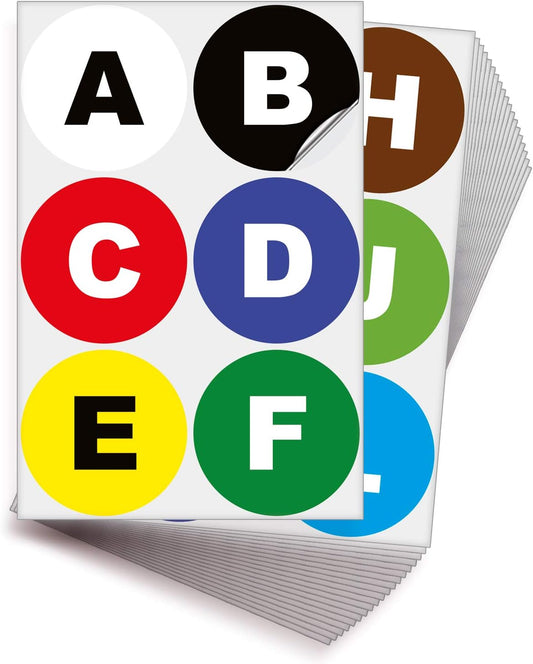 iSYFIX Multicolor Vinyl Letters Stickers - 4 inch Self-Adhesive, A to Z, 4 of Each Letter - Decal for Indoor & Outdoor, for Inventory, Storage, Organizing, Alphabet for Box, Toolbox, Locker & More