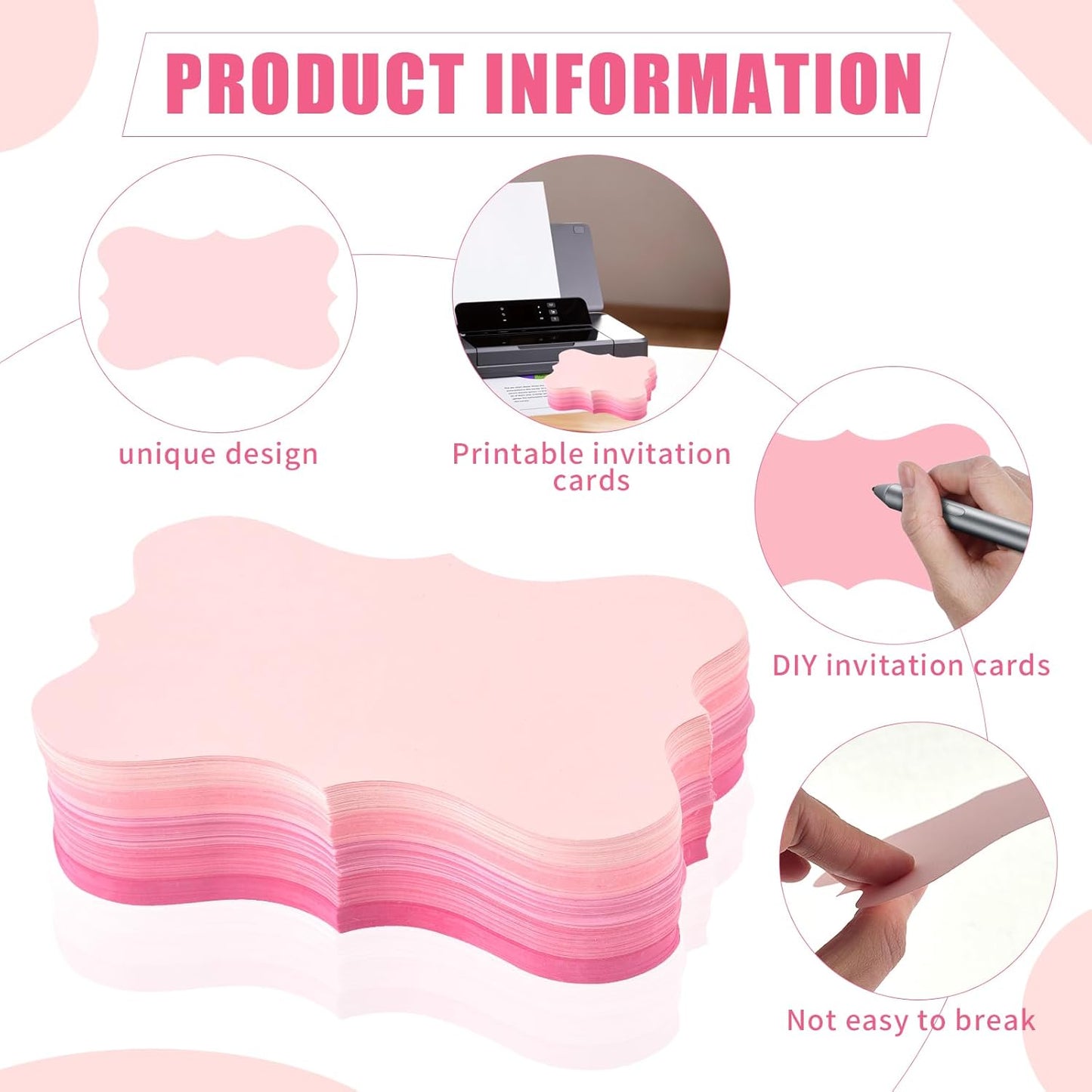 300 Pack Pink Index Cards 3x5 Colored Blank Index Cards Lavender Cardstock Wedding Index Cards Invitation Cards Thank You Notes Cards For School Office Studying Kids Nursing Students（180g）