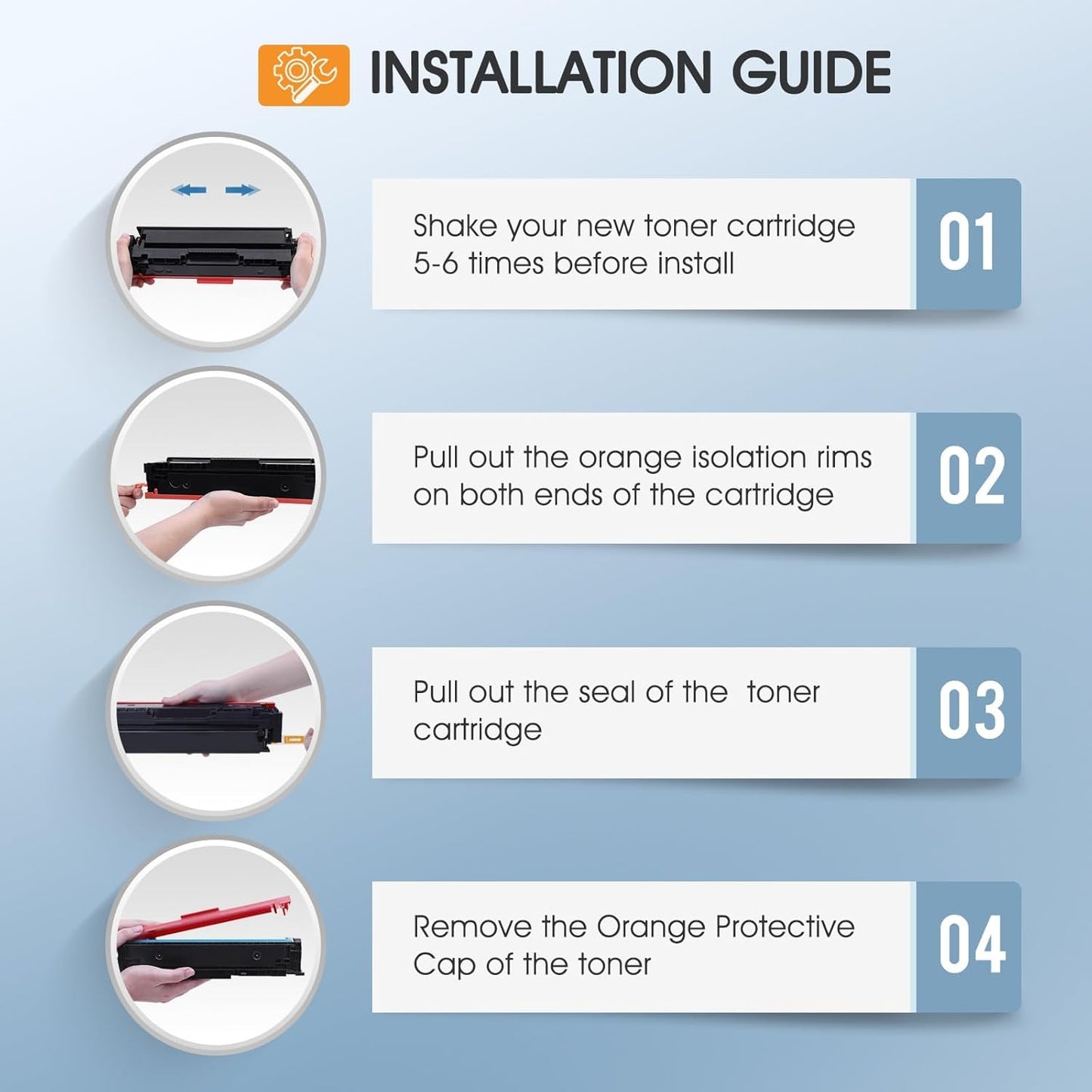 414A 414X Toner Cartridges 4 Pack MFP M479fdw Compatible Replacment for HP 414A for HP Color Laserjet Pro MFP M479fdw M479fdn M479dw M454dw M454dn M479dn Printer Ink (Black Cyan Yellow Magenta)