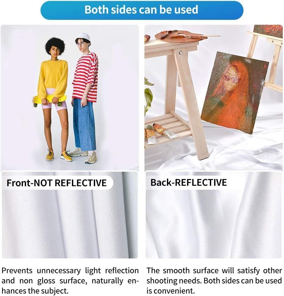 HEMMOTOP White Photography Backdrop, 10x8 ft White Photo Backdrops Background Curtain for Photoshoot, Video Recording, Photographic Studio, Picture, Party, Photos, Product (Backdrop only)