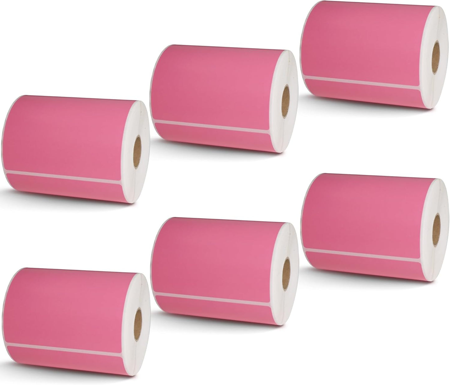 BETCKEY - 4" x 6" Shipping Labels Compatible with Zebra & Rollo Label Printer(not for dymo 4XL),Premium Adhesive & Perforated[Pink, 6 Rolls, 1500 Labels]