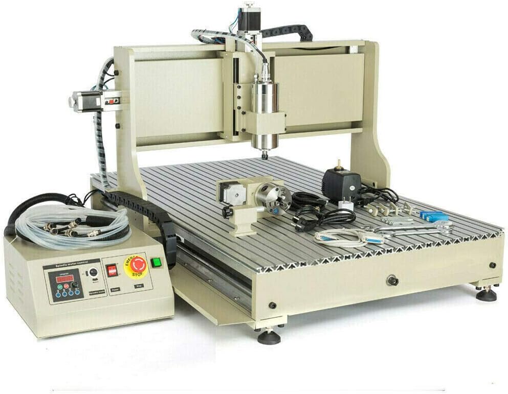 4 Axis Router Engraver USB CNC 6090, 1.5KW Engraver Milling Drilling Machine 3D Spindle Carving Drilling Machine For Wood Working Cutting Mill W/Remote Controller