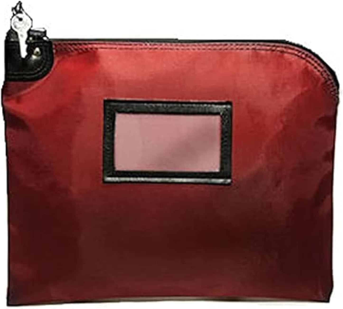 BankSupplies Laminated Nylon Locking Deposit Bag | Burgundy | 2 Keys Included for Each Bag | Heavy Duty | Puncture Resistant Laminated Nylon | Double Stitched Seams