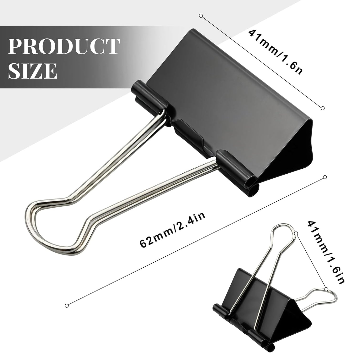 30 Pack Large Binder Clips 1.6 Inch Binder Paper Clip Big Paper Clamps for Office, School, Home