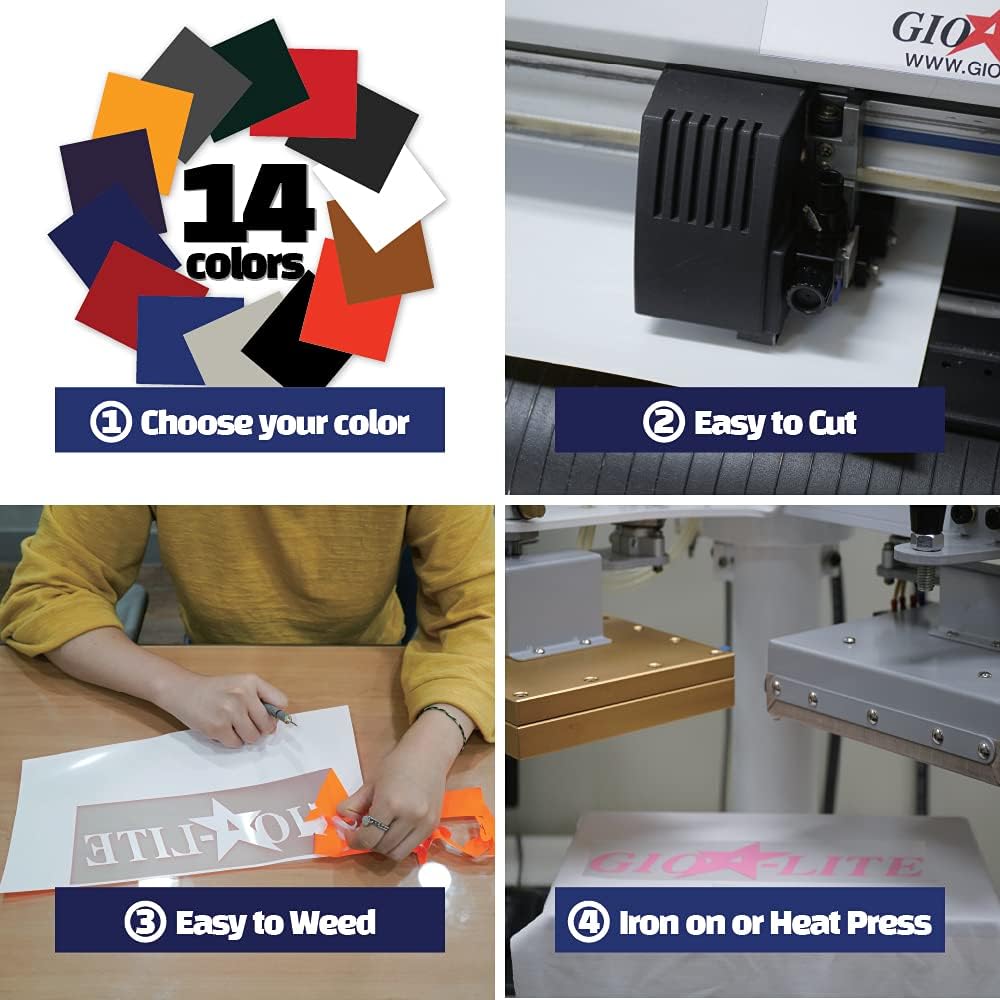 3D Puff Vinyl Heat Transfer 10" x 12" - 14 Sheets Foaming HTV Assorted Colors Bundle/Variety Pack, Adhesive Vinyl, Iron-On Transfer, Heat Press with Cricut Silhouette Cameo