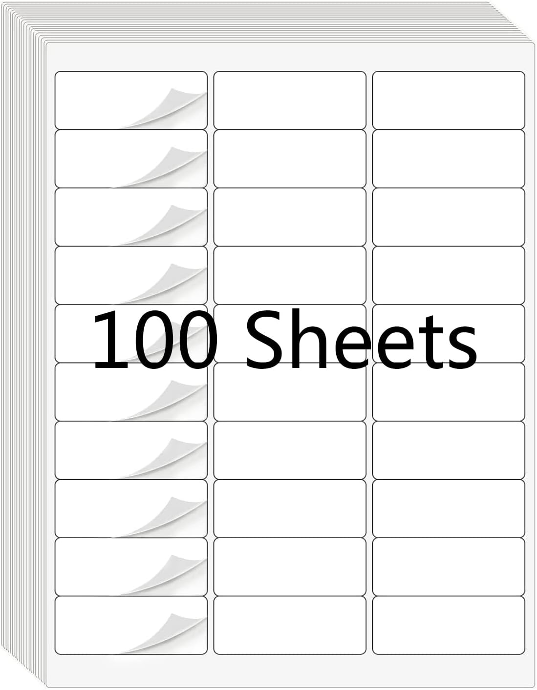 30 UP 1" X 2-5/8" FBA White Shipping Address Labels for Laser and Ink Jet Printer, 30 per Page (100 Sheet, 3000 Labels)