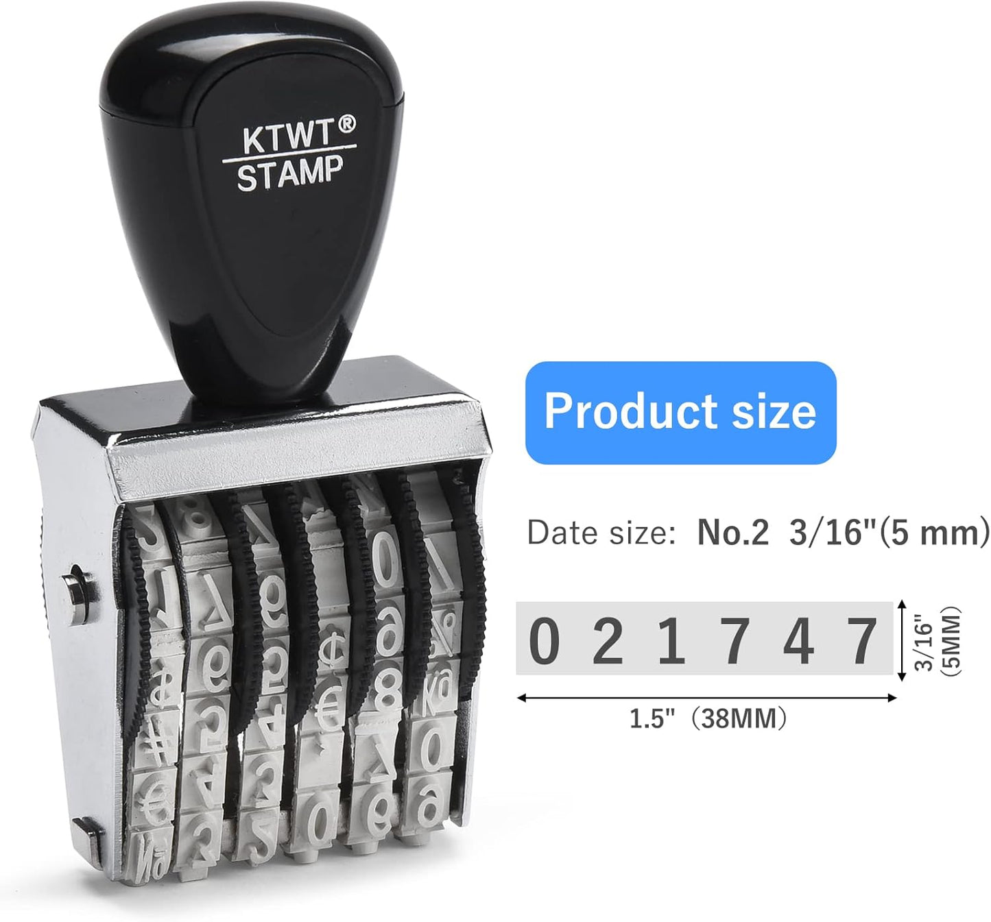 6 Digits Rubber Number Stamp, Date Stamp, Office Stamp, Rotating Stamp, Office Business Stamps