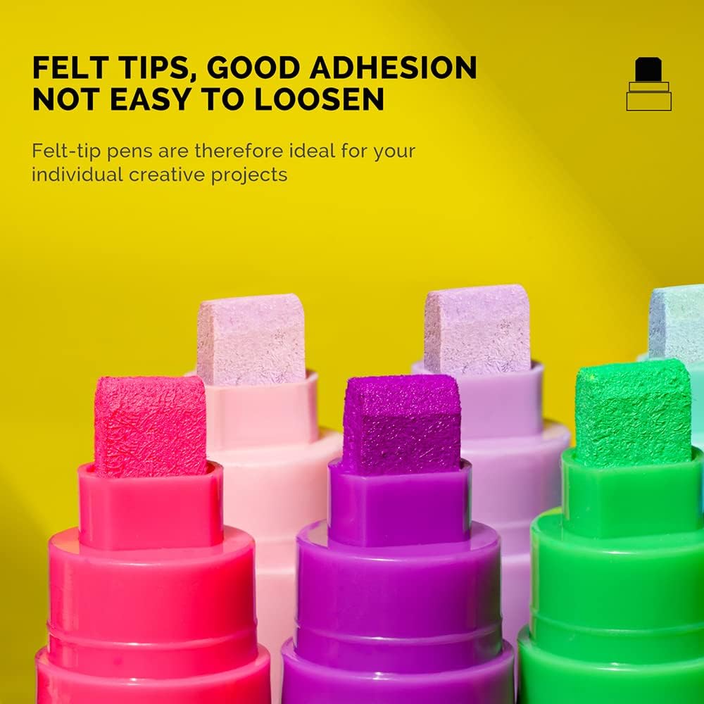 Arrtx Acrylic Jumbo Markers 10mm Broad Tips Acrylic Paint Pens for Stone, Glass, Easter Egg, Wood and Fabric Painting-No Toxic,No Odor