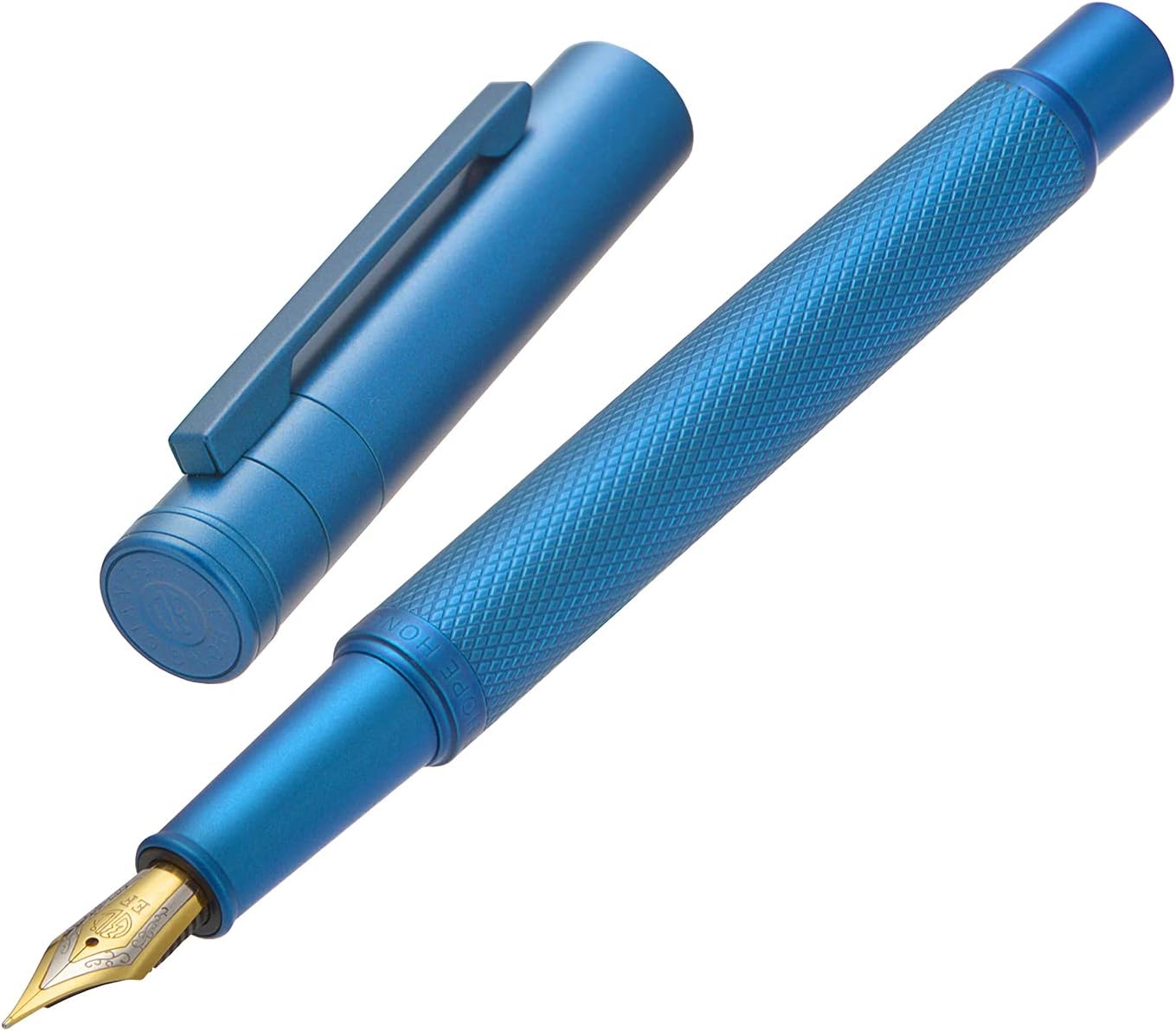 Hongdian 1851 Sky Blue Forest Fountain Pen Medium Nib, Classic Design with Converter and Metal Pen Case